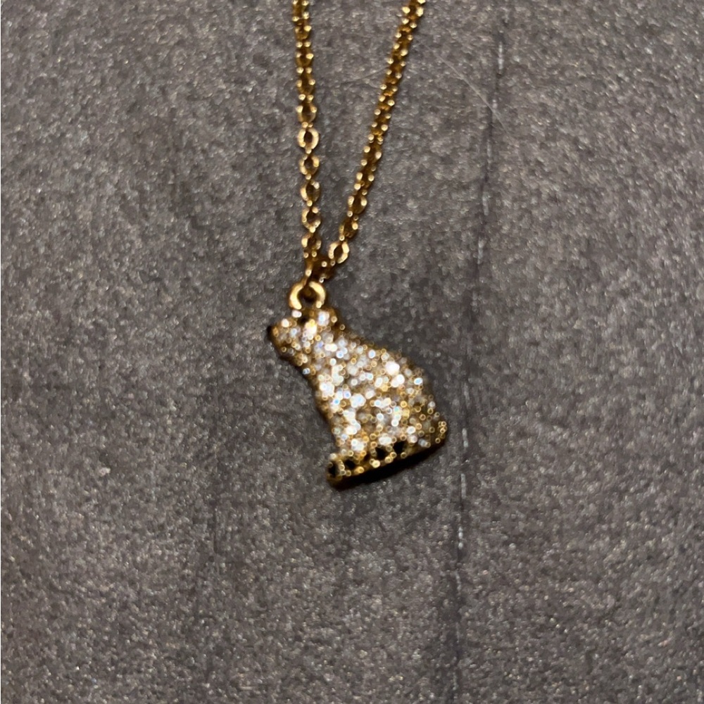 Gold Polar Bear Pendant Necklace